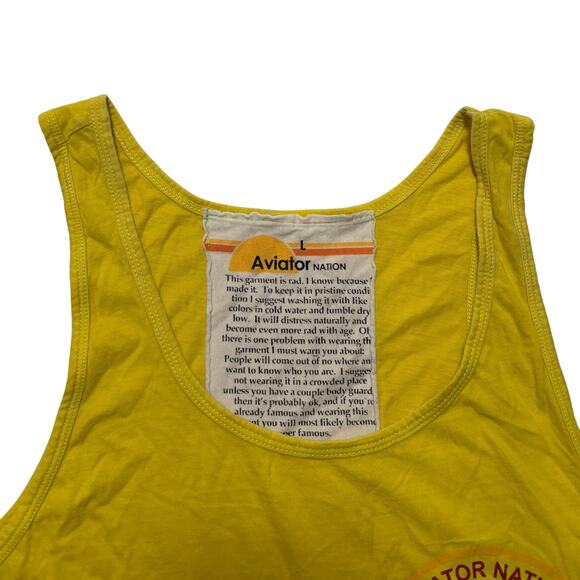 Aviator Nation Venice, CA Logo Tank Top Yellow L - Picture 2 of 3